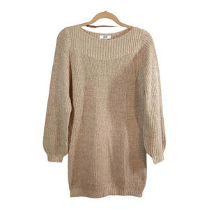 JDY Whitney Megan Ribbed Knit Long Sleeve Boat neck  Dress, Size S